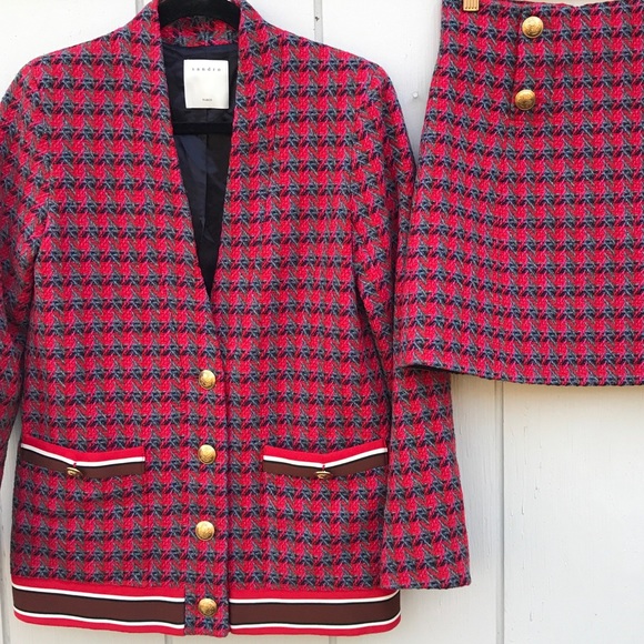 Sandro Paris Red Tweed Suit - Picture 5 of 9